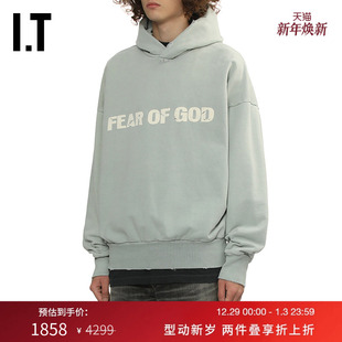 GOD男装 连帽卫衣新款 复古街潮标语装 12115BMP 饰连帽衫 FEAR