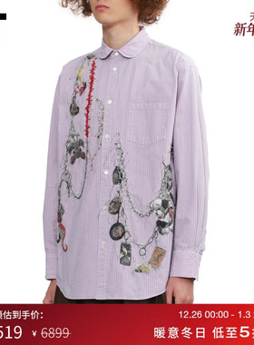 IT doublet男装长袖衬衫新款复古个性立体图案装饰衬衣2SH162MP