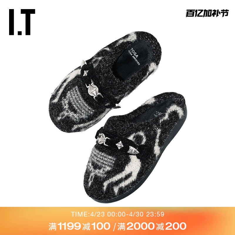 IT TOGA ARCHIVES女款包头穆勒鞋新款潮流酷感毛毛拖鞋AJ601BLP