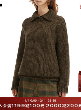 IT OUR LEGACY女装翻领针织衫新款随性简约纯色粗织毛衣4253POXP