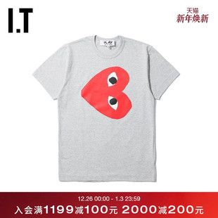 COMME PLAY des GARCONS男装 T恤潮牌爱心LOGO印花64MD 短袖 CDG