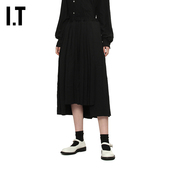 CDG HOMME COMME des GARCONS BLACK情侣款 不规则半身裙褶裥裙