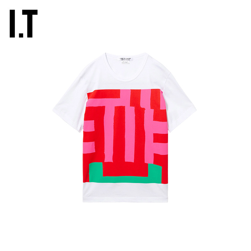 IT CDG COMME DES GARCONS COMME DES GARCONS女拼色图案短袖T恤图片
