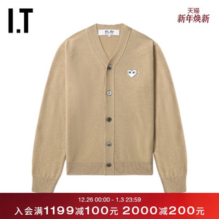 COMME PLAY des GARCONS川久保玲情侣款 合身羊毛针织开衫 CDG