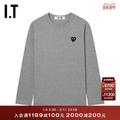 CDG GARCONS川久保玲情侣款 PLAY COMME des 爱心缝饰长袖 T恤