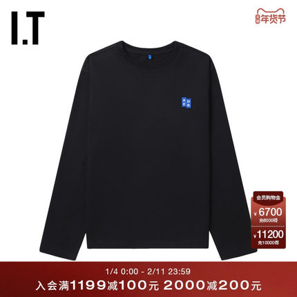 IT ADER error女装合身长袖T恤新款日常基础款圆领打底衫YTS1BKBO