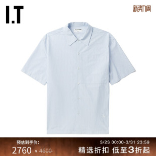 条纹短袖 SANDER男装 衬衫 新款 清爽翻领排扣上衣0106MM 时尚 JIL