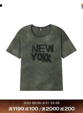 IT R13女装圆领短袖T恤新款随性街潮做旧效果休闲半袖R13WK1XQ