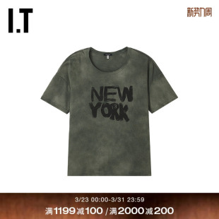 随性街潮做旧效果休闲半袖 T恤新款 圆领短袖 R13WK1XQ R13女装