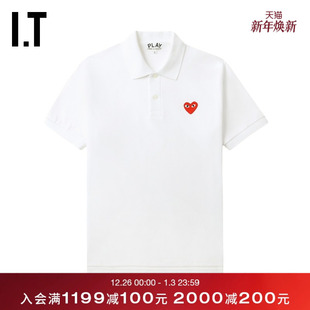 COMME PLAY des GARCONS川久保玲情侣合身短袖 翻领polo衫 CDG