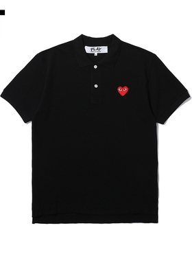 IT CDG PLAY COMME des GARÇONS川久保玲男装polo衫红色爱心刺绣