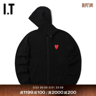 des COMME PLAY GARÇONS川久保玲女连帽拉链卫衣爱心缝饰 CDG