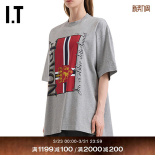 VETEMENTS女装 休闲廓形半袖 中长款 时尚 TR259GXQ 落肩T恤新款