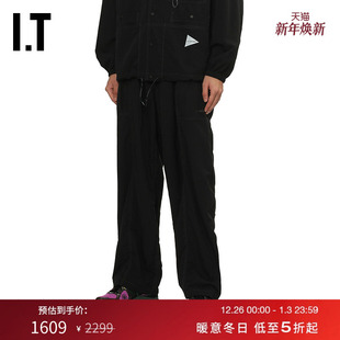 宽松工装 长裤 新款 直筒裤 wander男装 帅气潮酷饰腰带休闲裤 and