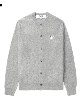 IT CDG PLAY COMME des GARCONS川久保玲情侣款圆领羊毛针织开衫