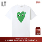 CDG GARCONS川久保玲情侣爱心logo装 PLAY COMME des 饰短袖 T恤
