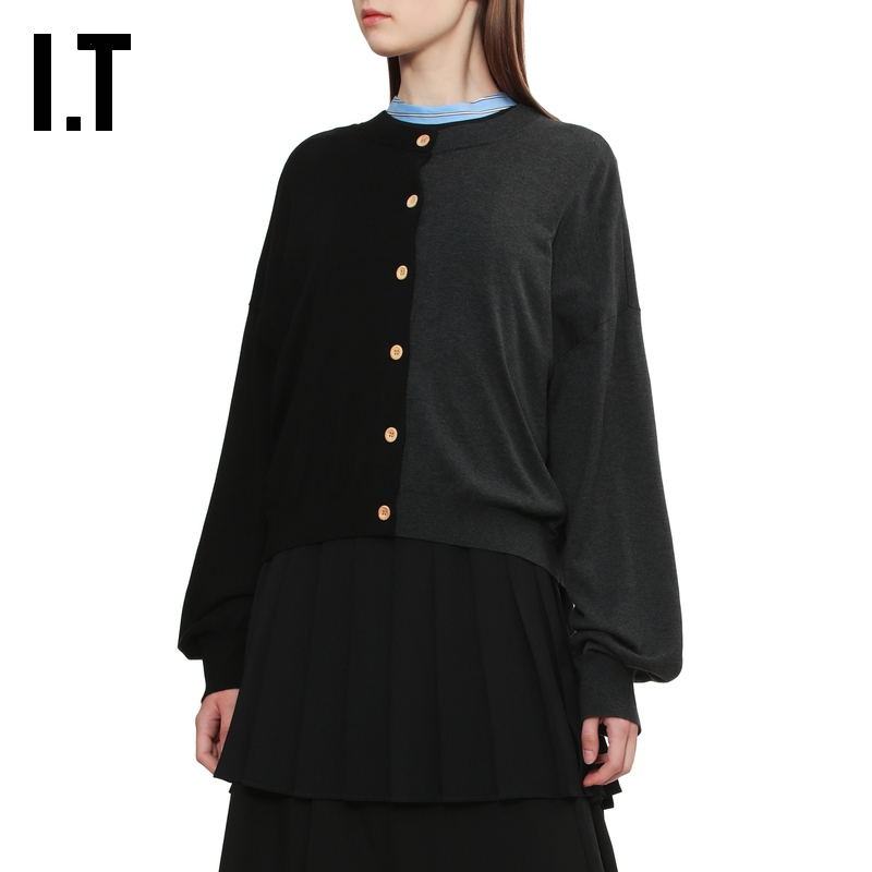 IT日本ENFÖLD拼色针织开衫