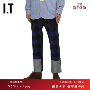 牛仔裤 WATANABE男装 新款 格纹拼接长裤 WPP035MP 直筒裤 JUNYA