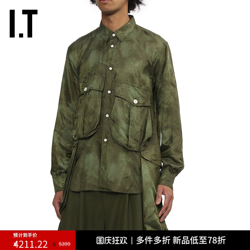IT扎染晕色宽松长袖衬衫