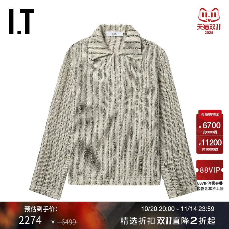 ITSEFR翻领长袖上衣复古随性