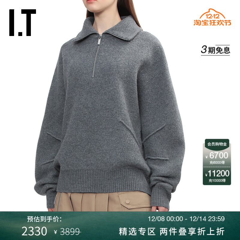 ITHELMUTLANG半拉链翻领针织衫