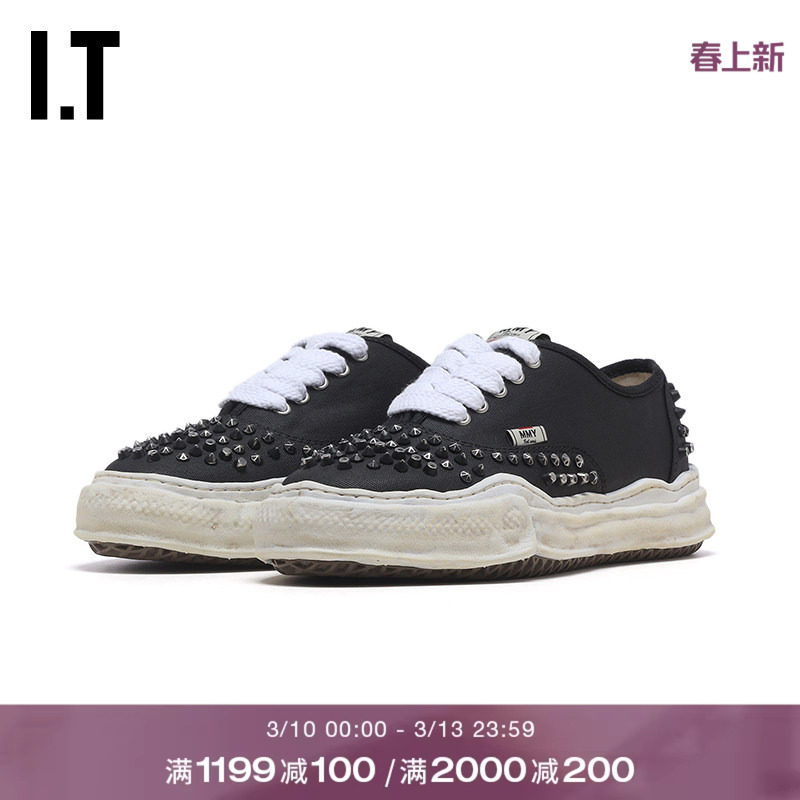 IT Mihara Yasuhiro女款做旧运动鞋新款复古街潮铆钉装饰休闲鞋