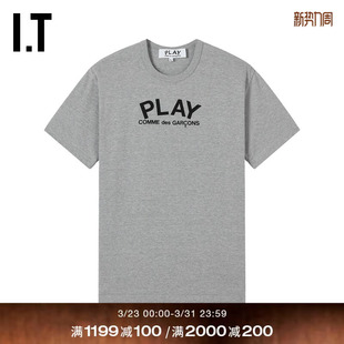 CDG GARCONS川久保玲情侣爱心logo印花短袖 PLAY des T恤 COMME