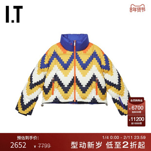 IT PERFECT MOMENT女装立领拉链羽绒服新款活力时尚短款羽绒外套