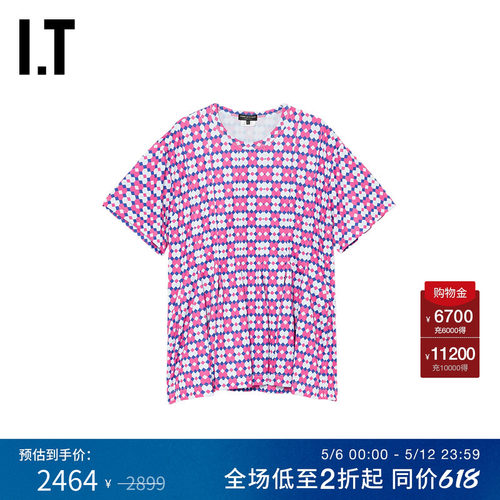 IT满幅花色装饰短袖T恤