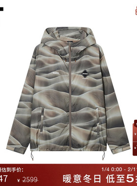 IT F.C.REAL BRISTOL男装连帽拉链夹克新款户外风满幅图案薄外套