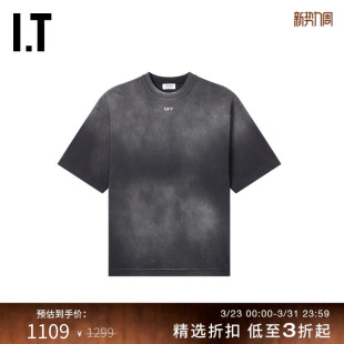 T恤潮酷街头圆领半袖 OFF 磨白做旧水洗短袖 新款 WHITE™情侣装