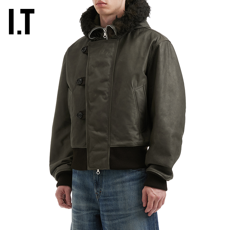 ITOURLEGACY连帽皮夹克