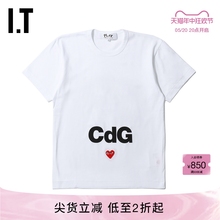 GARCONS川久保玲男短袖 CDG COMME des T恤爱心刺绣印花 PLAY