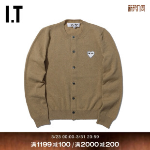 CDG GARÇONS川久保玲女针织开衫 PLAY des 白色爱心刺绣 COMME