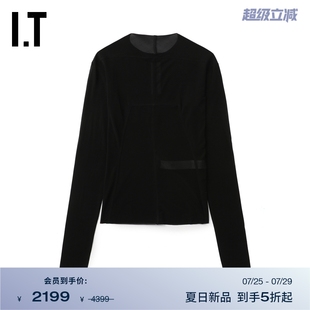 Rick 微透长袖 Owens女装 圆领上衣0265BZXO T恤新款 性感时髦修身