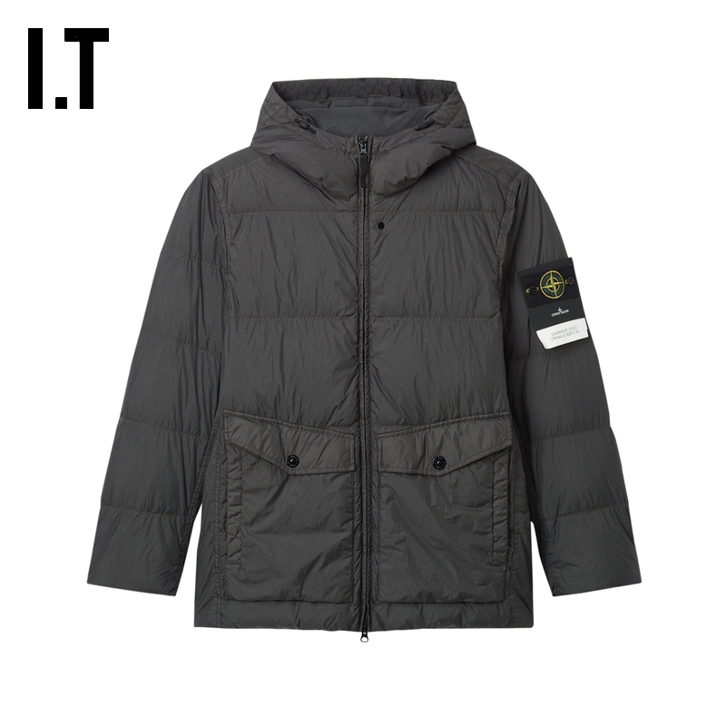 ITSTONEISLAND连帽拉链羽绒服
