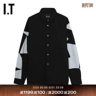 des GARCONS HOMME 几何色块拼接衬衫 COMME BLACK情侣款 CDG