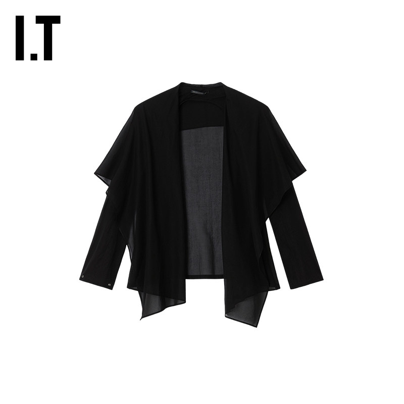 IT Yohji Yamamoto女装大翻领开襟夹克新款纯色薄外套J82003XQ