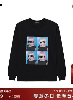 IT GOD SELECTION XXX男装圆领长袖T恤新款时尚欧美照片印花上衣