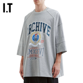 七分袖 廓形上衣342P00MQ 落肩T恤新款 复古美式 JUUN.J男装 中长款