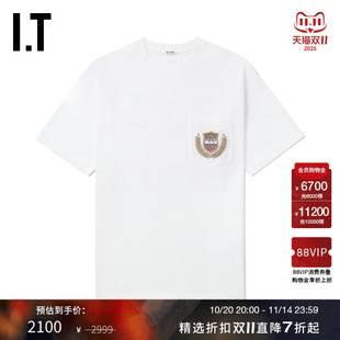 BODE男装 饰宽松半袖 圆领短袖 复古学院风徽章装 5CS060MO T恤新款