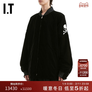 IT mastermind JAPAN男装拉链夹克新款宽松丝绒棒球服外套023607M