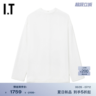 日本ENF?LD女裝 寬松純色打底衫 圓領(lǐng)長袖 基礎(chǔ)款 230431XO T恤新款