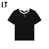 Sporty T恤新款 Rich女装 合身短袖 简约基础款 撞色包边上衣