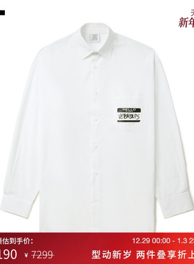 IT VETEMENTS男装廓形长袖衬衫新款潮流时尚标签装饰衬衣SH560WMN
