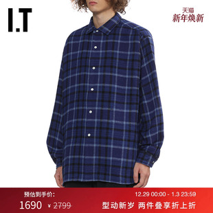新款 格纹衬衫 长袖 复古日系宽松格子上衣FG046EMP nanamica男装