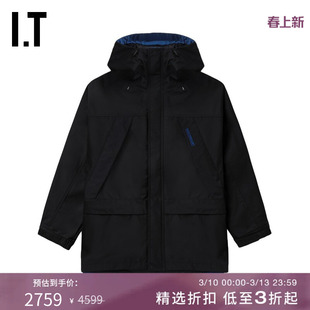 IT DESCENDANT男装宽松连帽夹克新款潮流活力纯色外套SJYM01MN