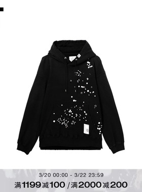 IT Mihara Yasuhiro男装连帽卫衣新款铆钉缀饰宽松连帽衫6HD741MQ