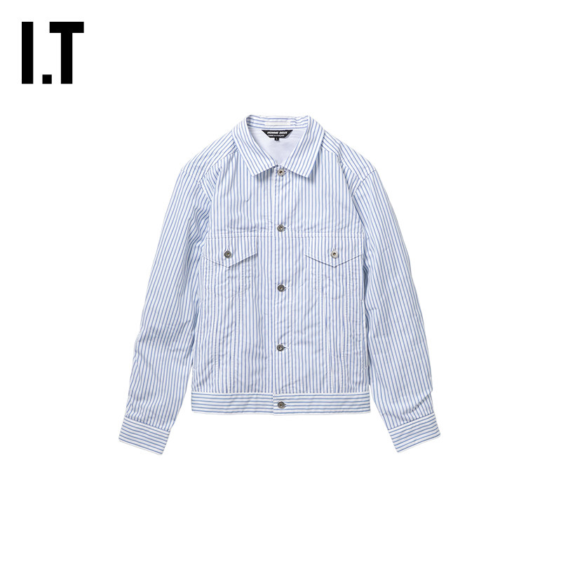 IT CDG COMME des GARCONS HOMME DEUX男装竖条纹工装衬衫新款