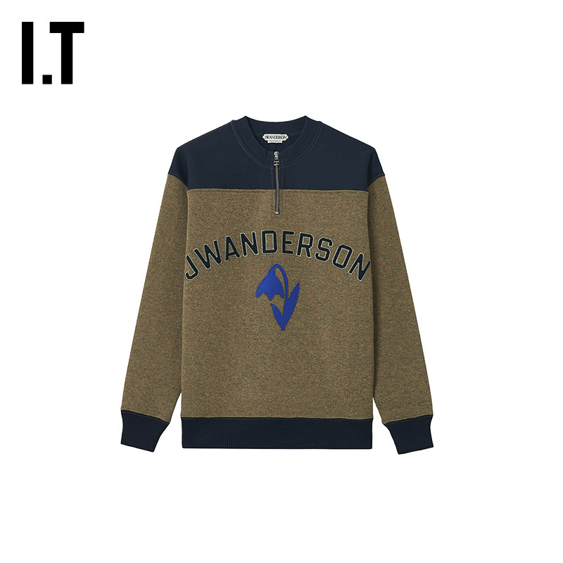 IT JW Anderson女装半拉链卫衣26年秋季新款拼色拼接套头衫上衣